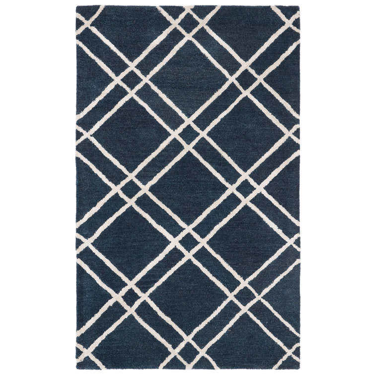 Milroy Hand-Tufted Wool Navy Area Rug