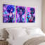 Ensemble de 3 tableaux sur toile néon représentant une femme afro cyberpunk, idéal pour une décoration murale moderne dans un salon, une chambre ou un bureau.-1028291006