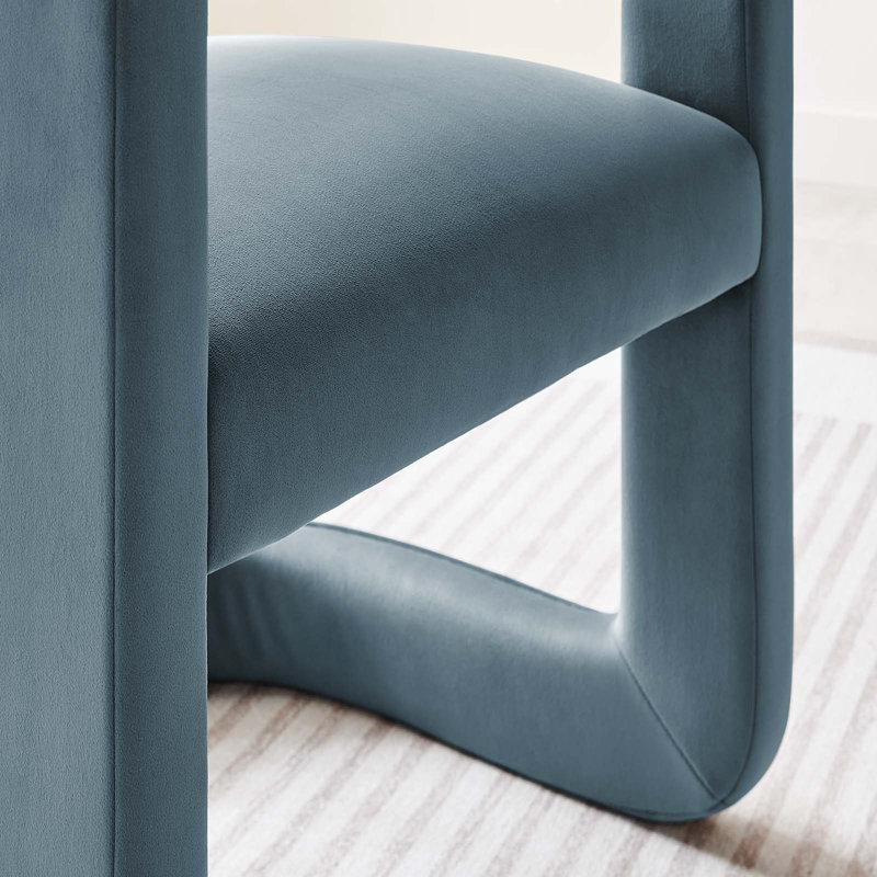 Modway Winslow 23.4'' W Velvet Armchair, Cadet Blue Velvet