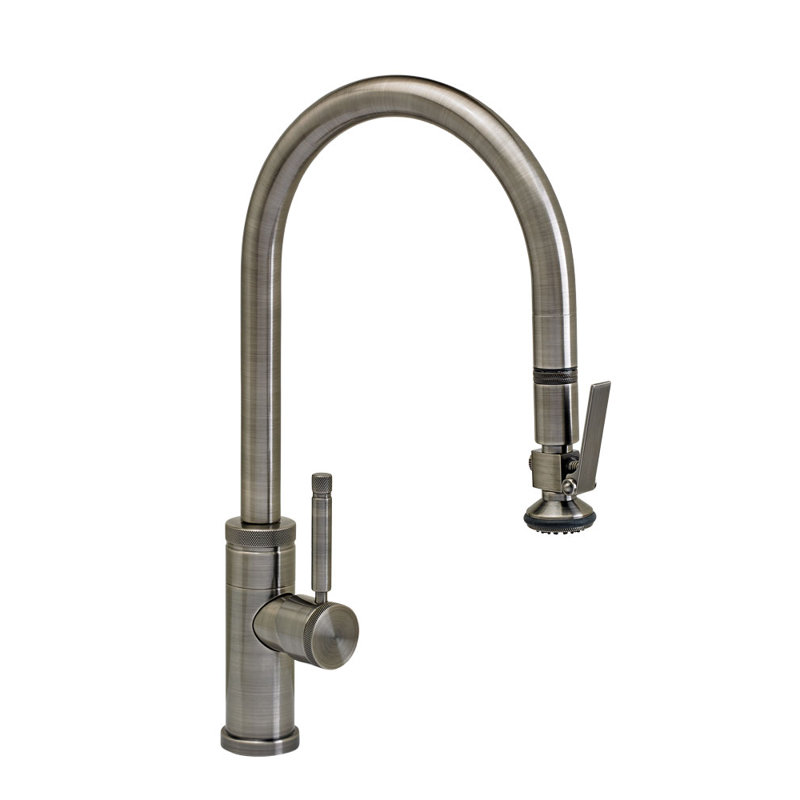 Industrial Plp Pulldown Faucet - Lever Sprayer, Satin Nickel