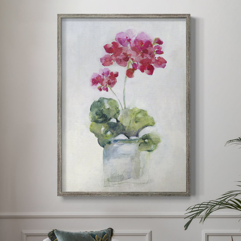 «Soft Geranium II», reproduction encadrée - bois massif 47617, H 21 po x l 17 po