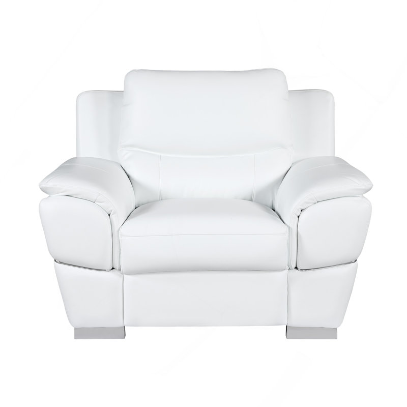 Chaise en cuir véritable, Blanc