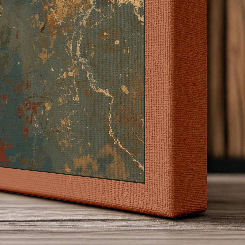 Rust and Decay Industrial - Wrapped Canvas, 18x12 - 45.7 x 30.5 cm, Terracotta Border