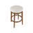 Lex Swivel Bar Stool, 31 Inch Backless, White Boucle Seat, Brown Legs-118708291