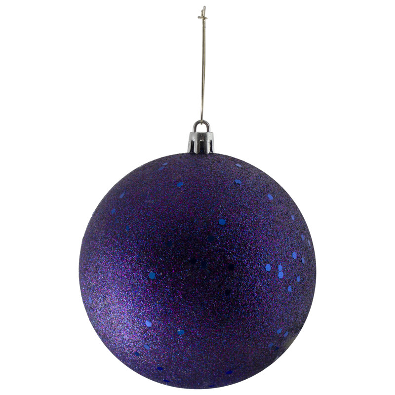 Boule de Noël 12 carats indigo incassable à 4 finitions 12 po 4 po (100 mm)