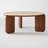 31.5"W Modern Coffee Table with Sintered Stone Round Tabletop and Solid Poplar Legs-1065985651-1064272387
