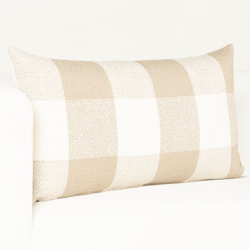 Coussin Birch Lane Cleveland, Plume, Brun à carreaux