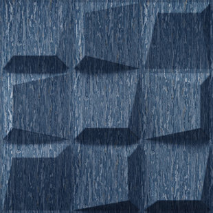 19.7"x19.7" Cubicle Decorative 3D Wall Panel, 3D PVC Wall Panels, Electric Blue Color  (Set of 12)