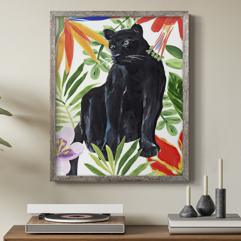 Panther's Paradise I, reproduction encadrée - bois massif, H 21 po x l 17 po