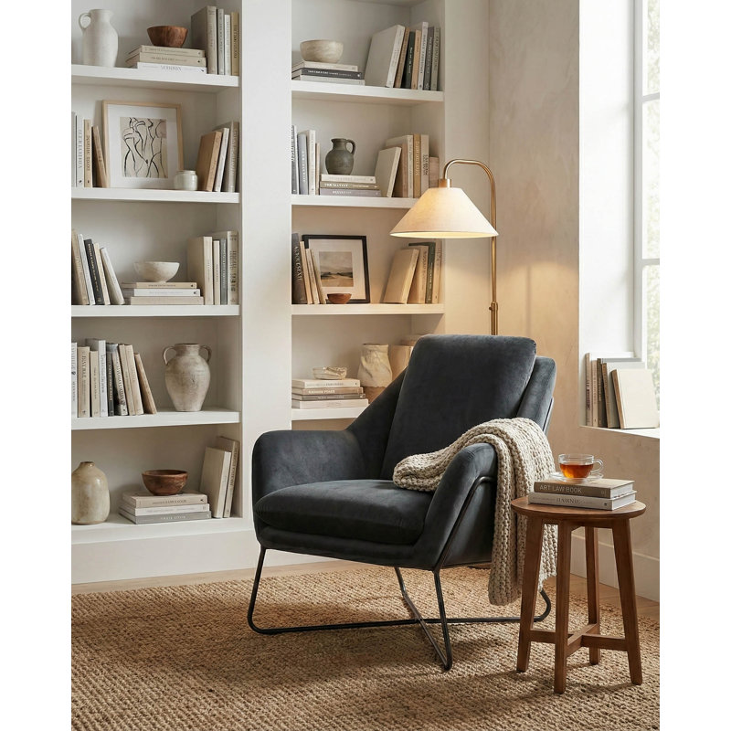 Méridienne Affinity, Velours gris foncé