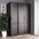 Garde-robe coulissante en bois massif à 100 % avec portes à persiennes ou à panneaux surélevés Pridemore
