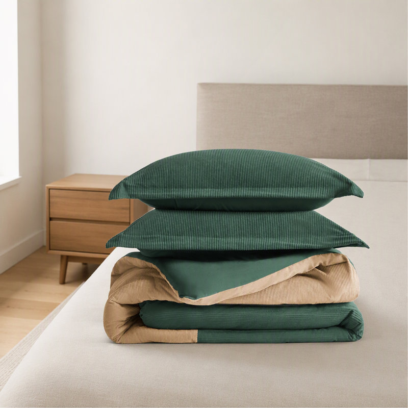 3 Pieces Full/Queen Comforter Set,Green