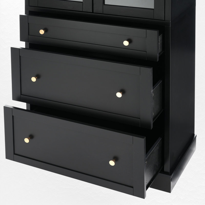 Armoire à linge autoportante pour rangement de salle de bain, Noir