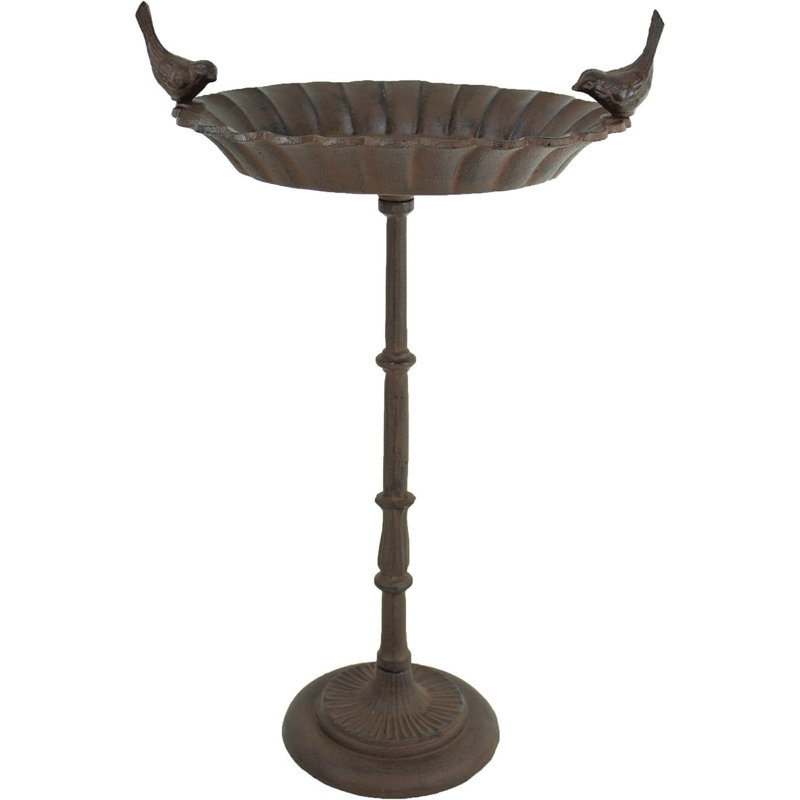 Eldiona Iron Pedestal Birdbath