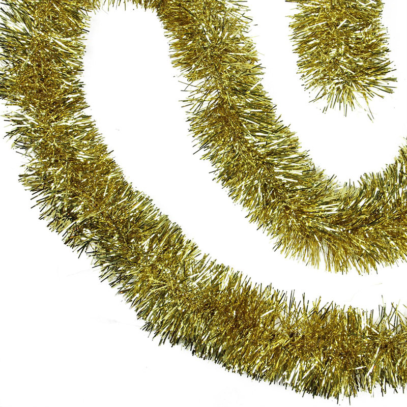 Guirlande de Noël Tinsel - non éclairée, Or, 50' L x 2.5" W