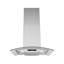30 po Hotte T-6805-1-DL Maddaloni pour îlot sans conduit de 350 pi³ / min en acier inoxydable brossé avec filtres en filet, commande à pavé tactile, lumières DEL