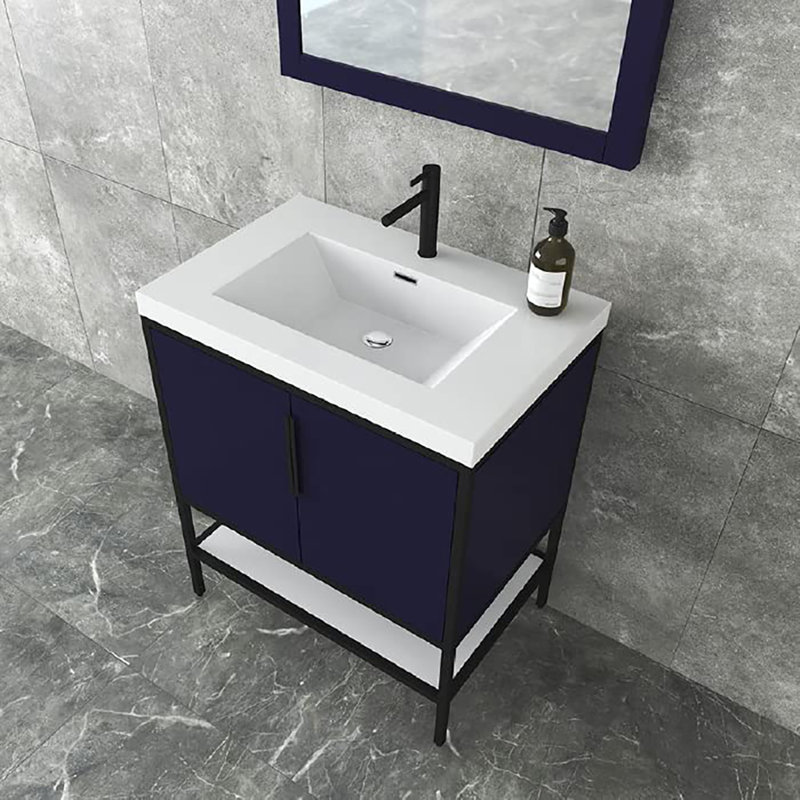29.75'' Single Bathroom Vanity with Top, White