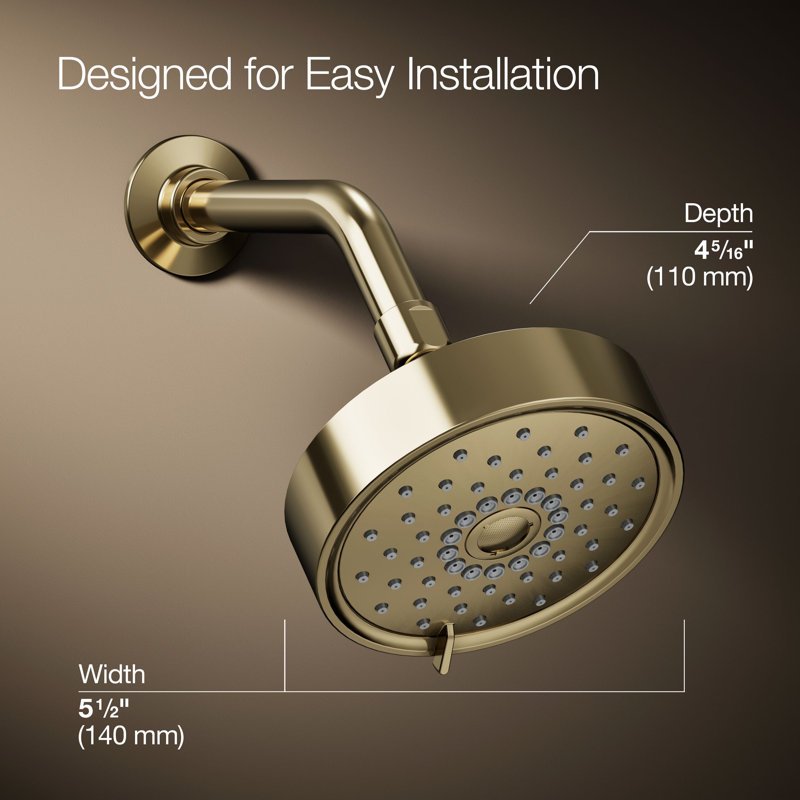 Purist 1.75 GPM Full/Standard Fixed Shower Head, Vibrant French Gold