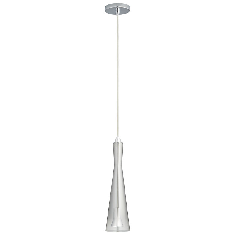 Luminaire suspendu à 1 lumière DEL à cône unique Runion, Ombre fumée