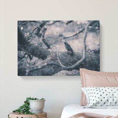 Bird On The Tree - Wrapped Canvas Painting