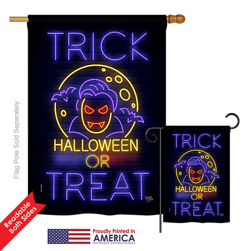 Double Sided 40 in. H x 28 in. W Polyester Halloween Flag set