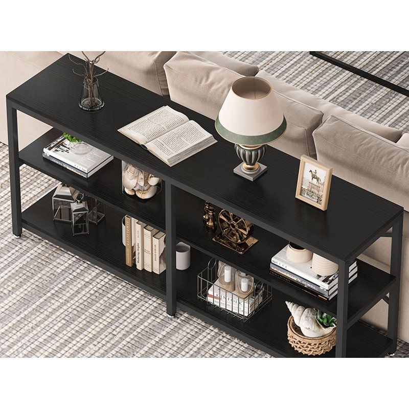 70.9" 3-Tier Industrial Console Table with X-Back