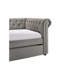 Lit de jour simple moderne avec couchette coulissante en tissu doux gris intégré-1091568451