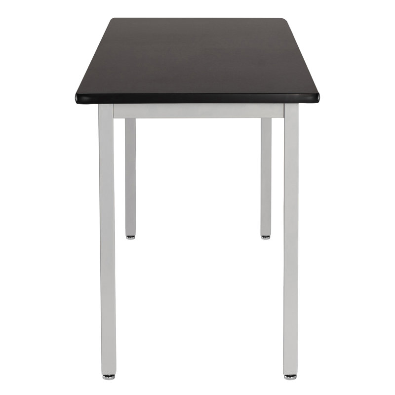 Adjustable Height Black and Silver Steel Science Table