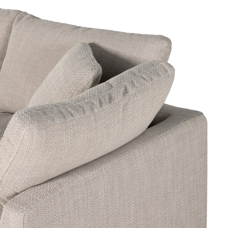 Stevie 124.5" Tuxedo Arm Modular Sofa, Gibson Wheat Performance Weave