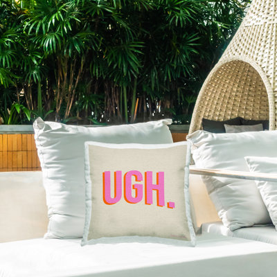 Ugh. Coussin Bold Pink Sassy Text
