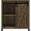 Bar style avec porte coulissante en placage de chêne rustique, capacité de huit bouteilles et rangement pour le vin