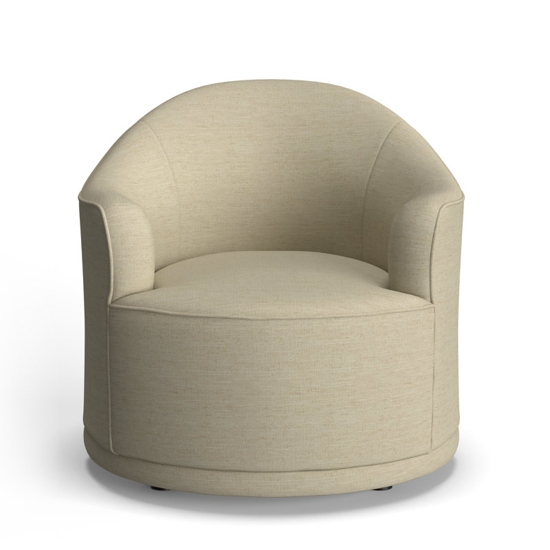 Fauteuil demi-tonneau Rumi,  Tusk performance beige tissé