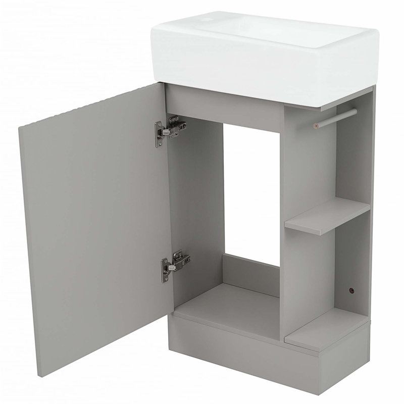 Meuble-lavabo 18,6 po avec lavabo, Gris