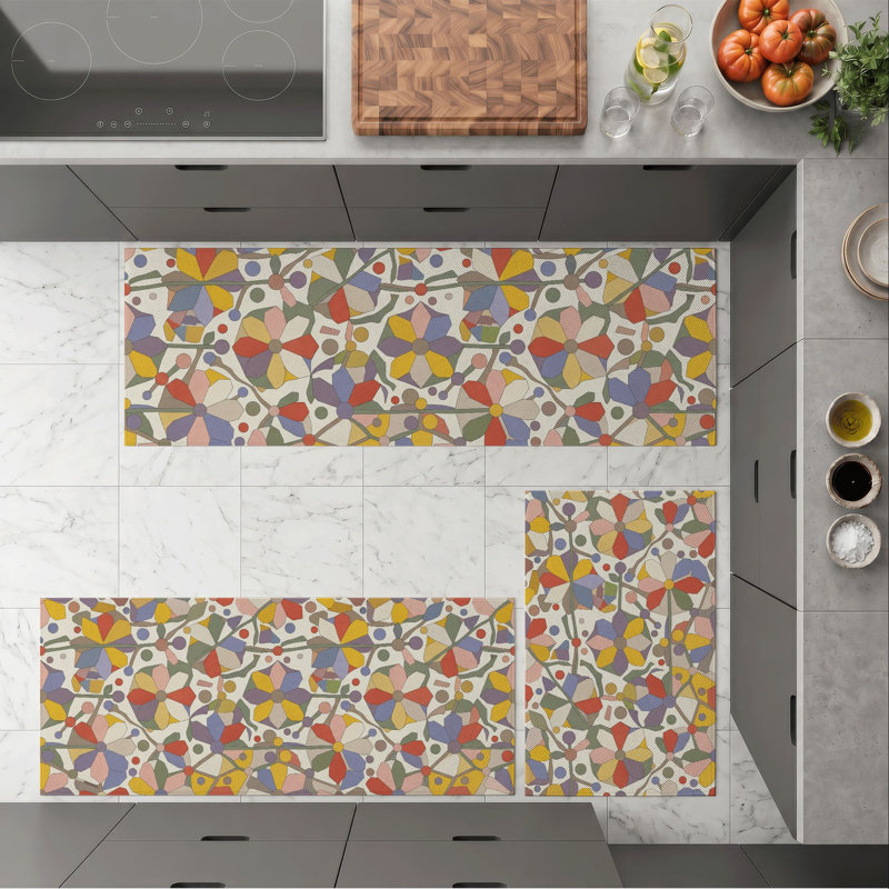 Colorful Geometric Non-Slip Washable Kitchen Mats