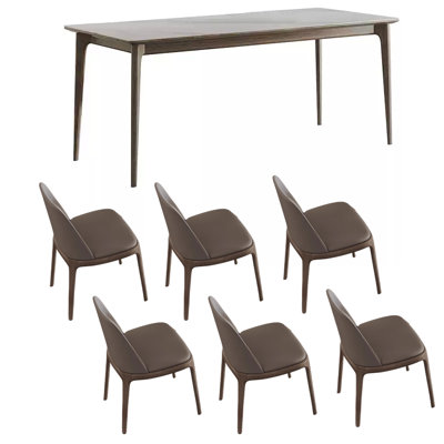 Italian-style rectangular rock plate dining table