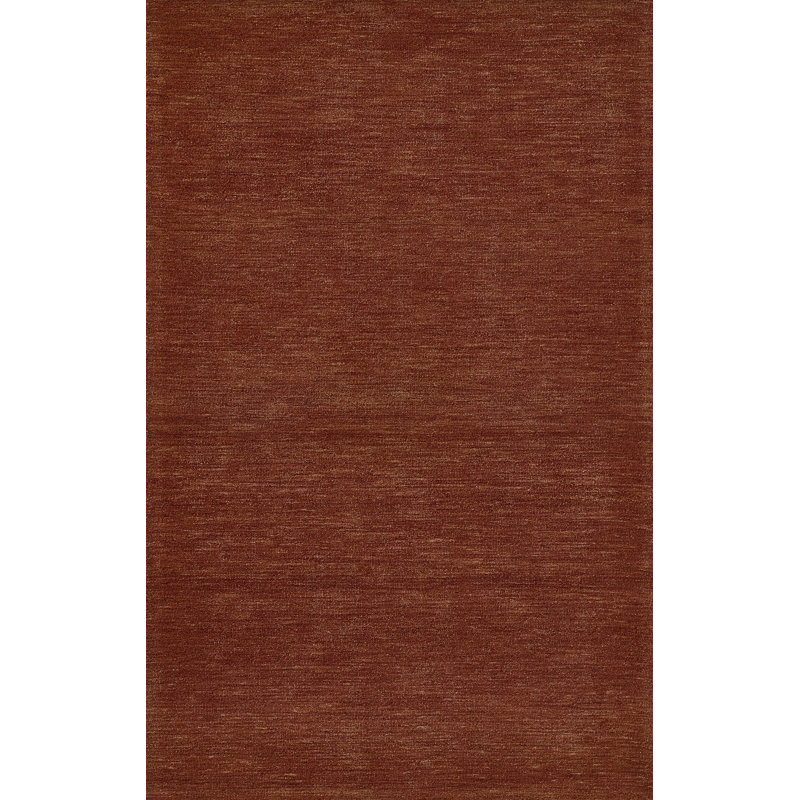 Tapis rouille en laine de couleur unie touffeté à la main Ebern Designs, Rectangle 3 pi 6 po x 5 pi 6 po