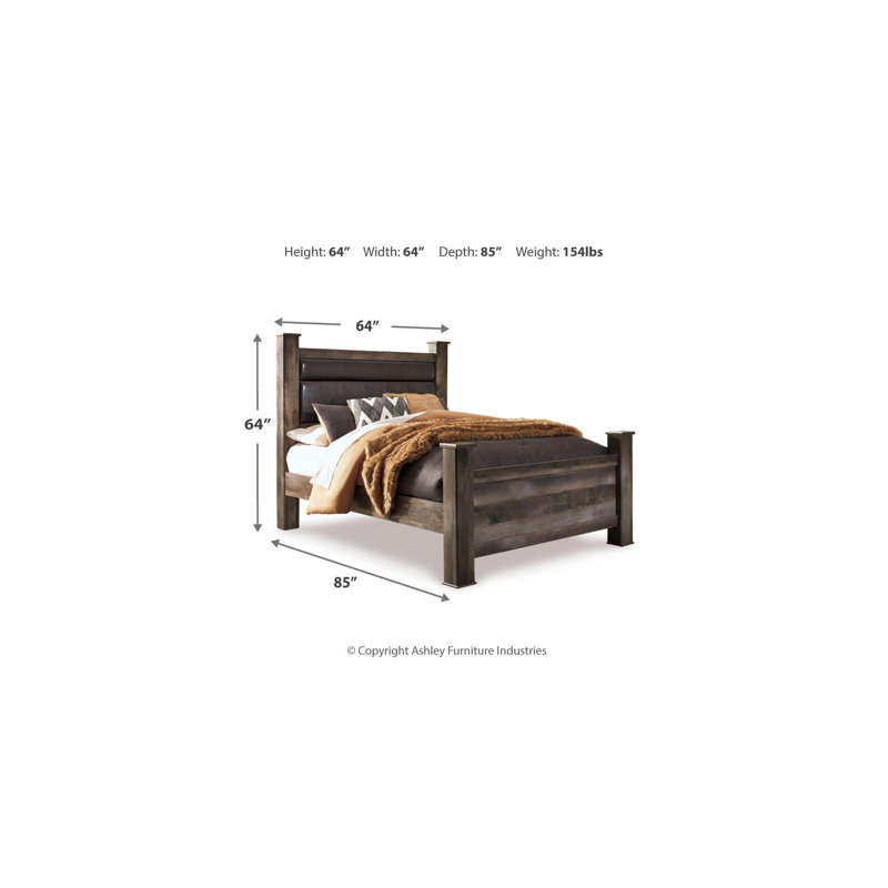 Meisner Queen Upholstered Poster Bed