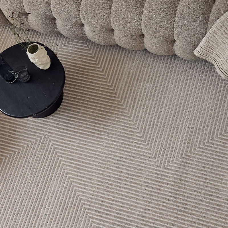 Carmel Modern Geometric Beige Area Rug, Rectangle 240 x 340 cm