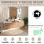 Meuble-lavabo mural double 72 po avec lavabo en résine Vowar, 8 portes à fermeture douce et une armoire latérale