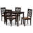 Annorah 5-P Dining Set in Dark Brown and Walnut Brown Finished Wood, 37.4'' H X 17.9'' W X 19.9'' D-1846052070-1846052071-1751799121