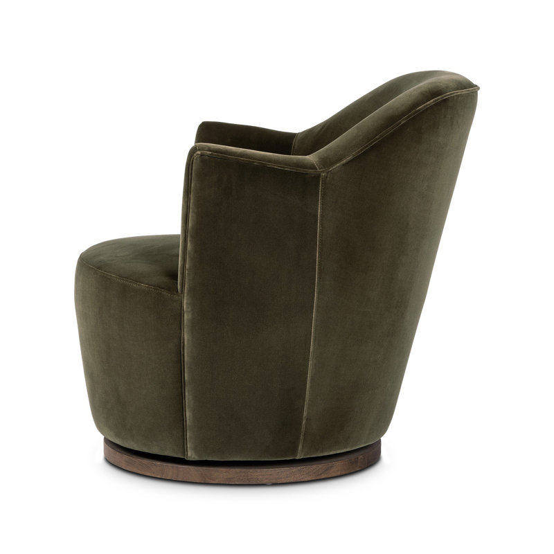 Aurora Wide Swivel Armchair, Surrey Olive Performance Velvet