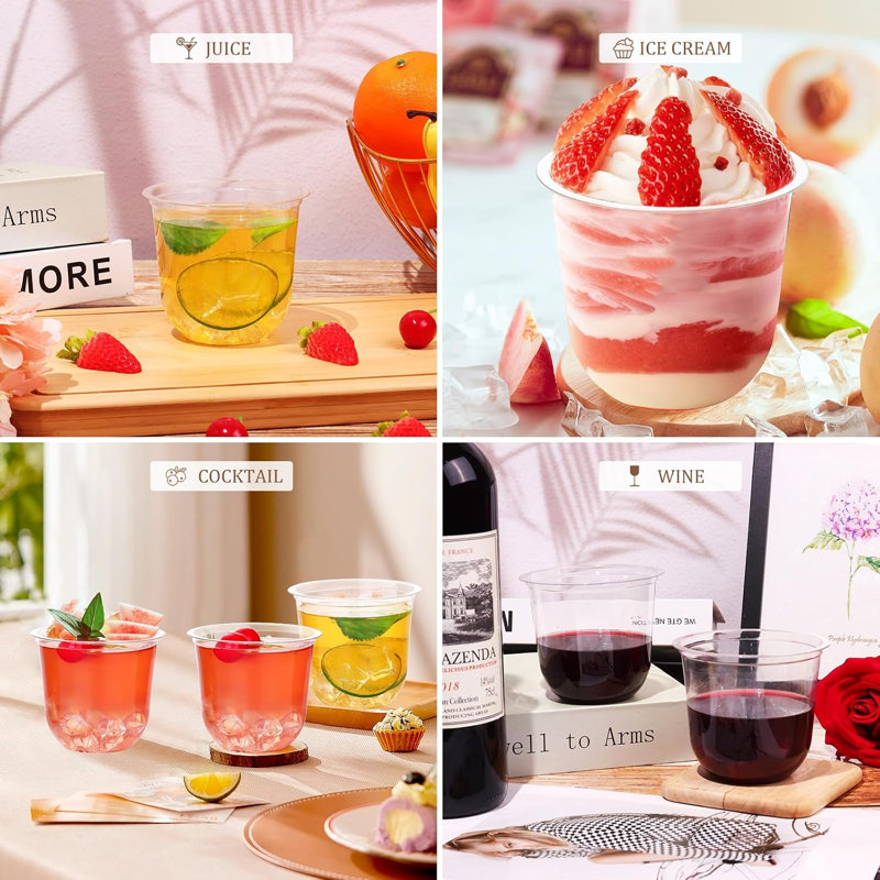 50 Pcs 12oz Clear Plastic Cups