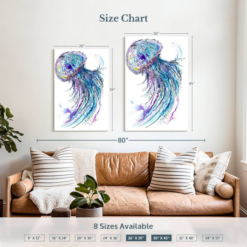 Brampt Vibrant Jellyfish, 39" H x 26" W
