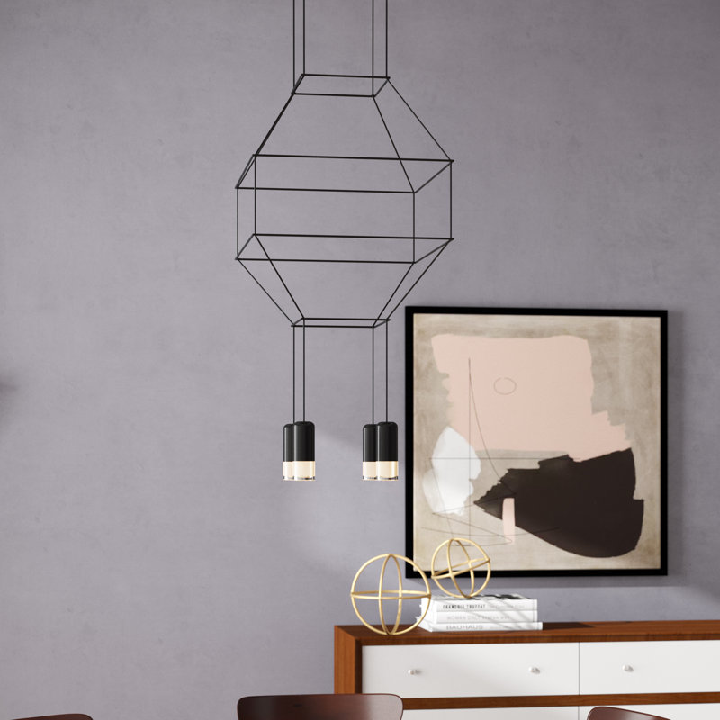 Luminaire suspendu géométrique 4 lumières Expression