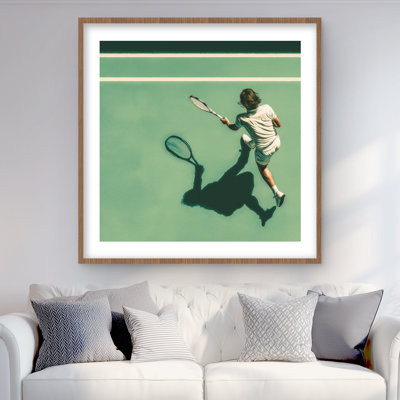 Tennis Player  Green Sports  Games Framed Matted Print