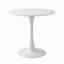 Table ronde blanche, table de salle à manger moderne, plateau en panneau de fibres à densité moyenne et table tulipe ronde en acier, table basse de style Mid-Century pour salon 24 pouces, table de salle à manger ovale-678985750-689675677
