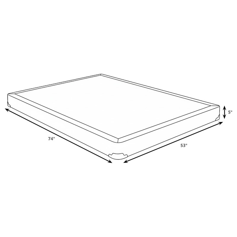 Sommier tapissier gris à profil bas, 5", Lit double