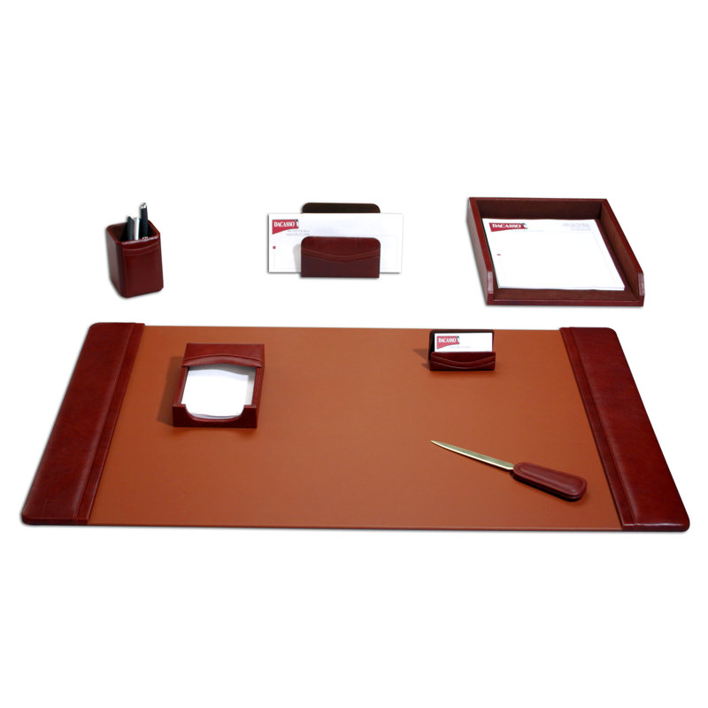 Leather Desk Organizer Set, Mocha