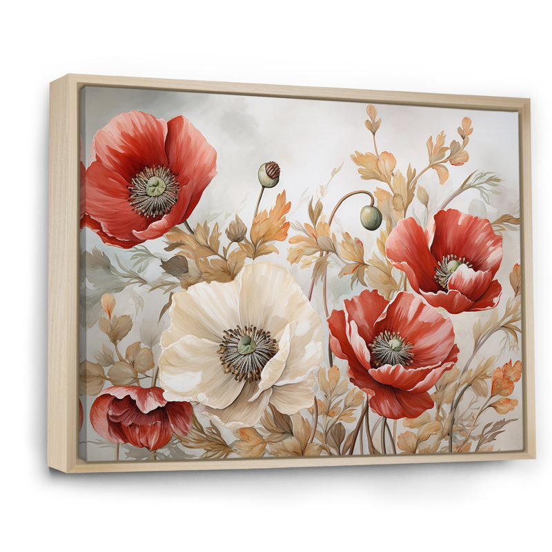 Charme des coquelicots dans Winter Delight II, H 30 po x l 40 po x P 1,5 po, Cadre naturel flottant