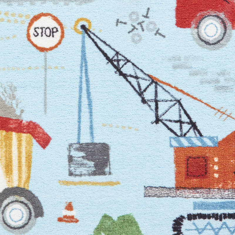 CL Kids - Construction Blue - 080 x 150, Rectangle 120 x 170 cm